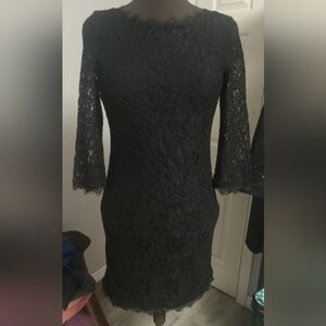 Size 10 Babaton "Rafael" Lace Black Dress
